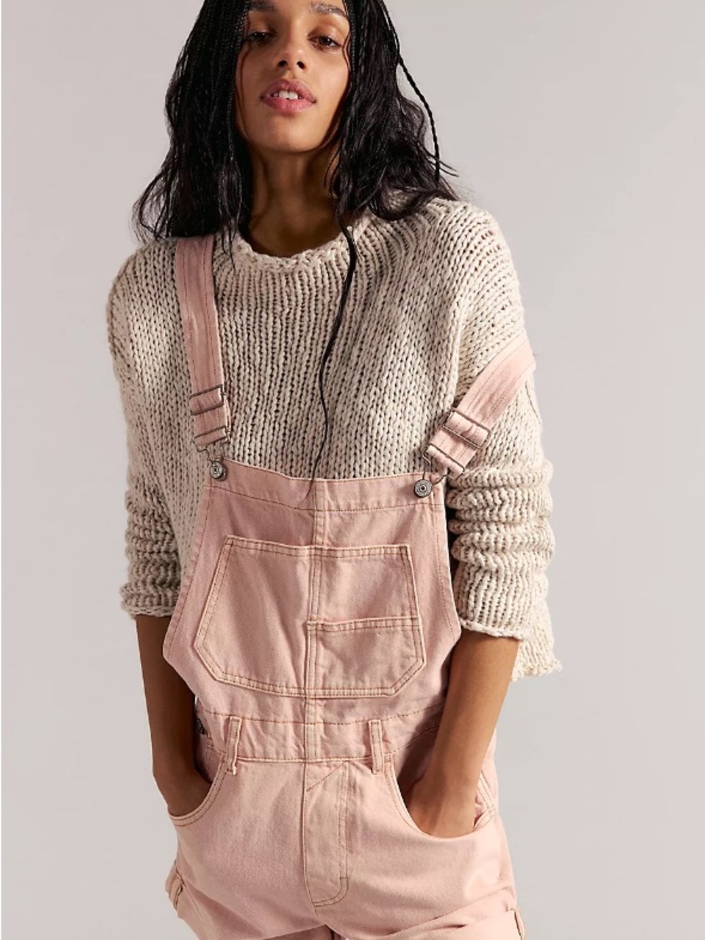 Free People We The Free Ziggy Pink Shortalls